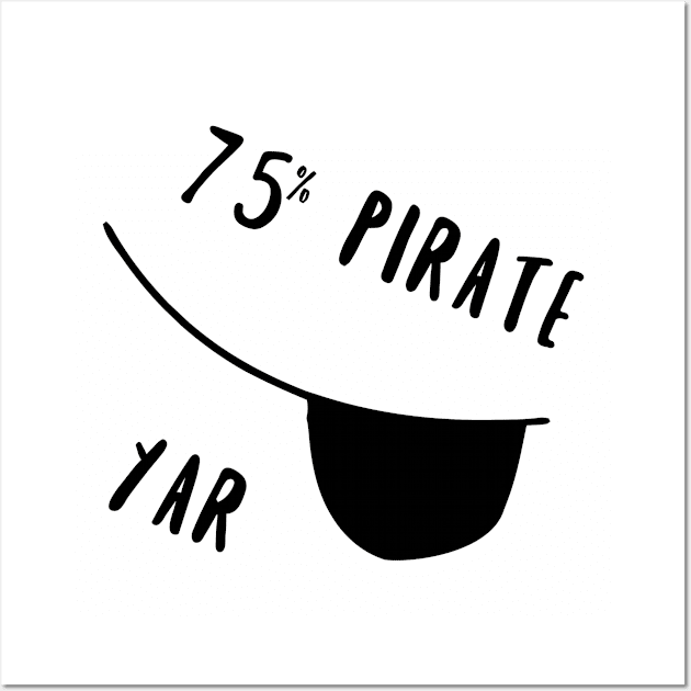 75% pirate - black Wall Art by openspacecollective